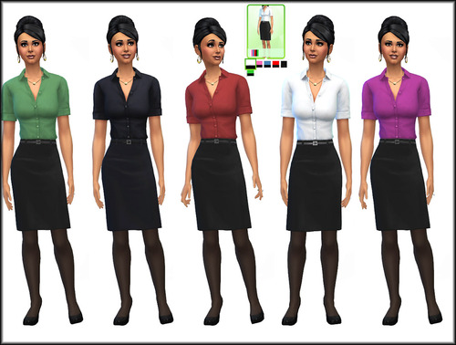 Sims 4 Business Office Worker Recoloured at Julie J