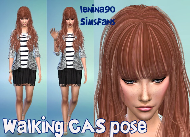 Sims 4 Walking TS4 CAS pose by lenina 90 at Sims Fans
