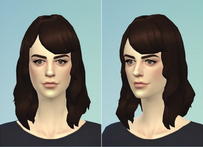 Sims 4 Girl medium wavy hair C2F V1 at Rusty Nail