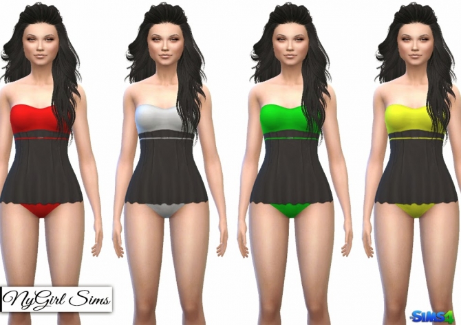 Sims 4 Strapless Skirted Swimsuit at NyGirl Sims