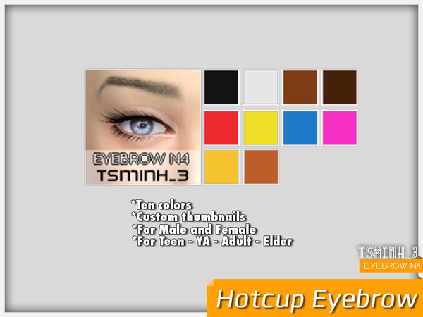 Sims 4 Hotcup Eyebrow by tsminh 3 at TSR