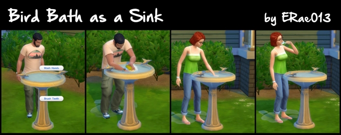 Sims 4 Bird Bath as a Sink at Adventures in Geekiness