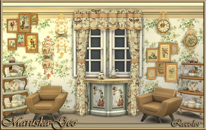 Sims 4 Shabby chic picture recolors at Maruska Geo