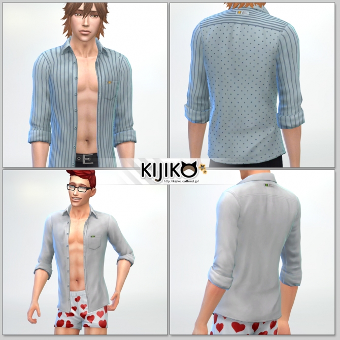 Sims 4 Open Shirt for males at Kijiko