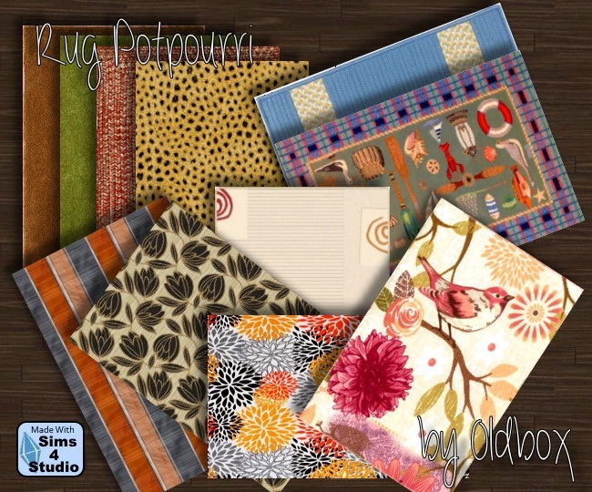 Sims 4 Potpourri rug by Oldbox at All 4 Sims