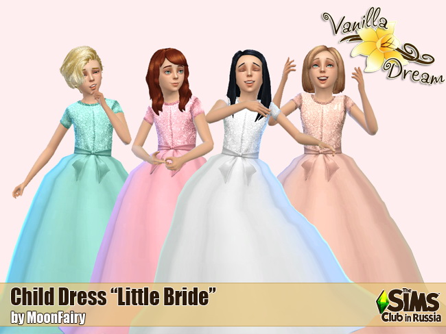 Sims 4 Vanilla Dream Little bride dresses at Everything for your sims