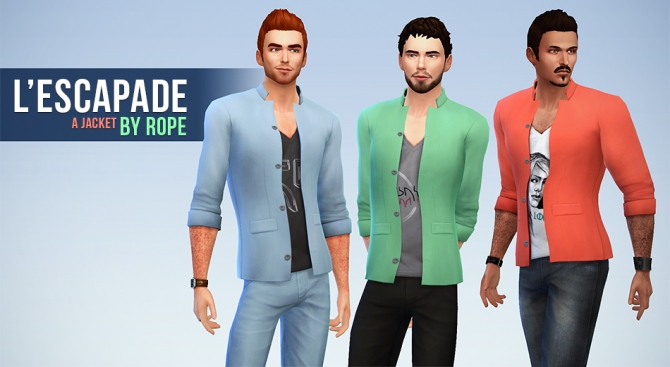 Sims 4 L’escapade jacket by Rope at Simsontherope
