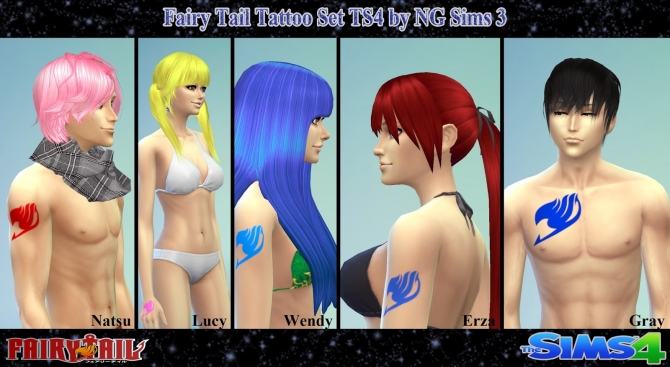 Sims 4 Fairy Tail Tattoo Set at NG Sims3