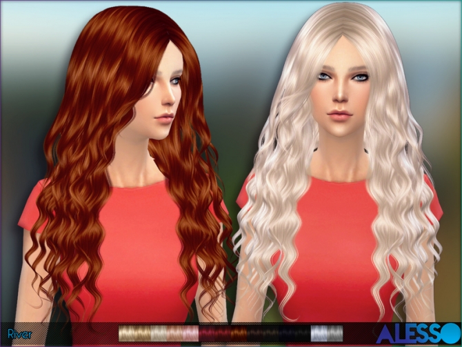 Sims 4 River hair by Alesso at TSR