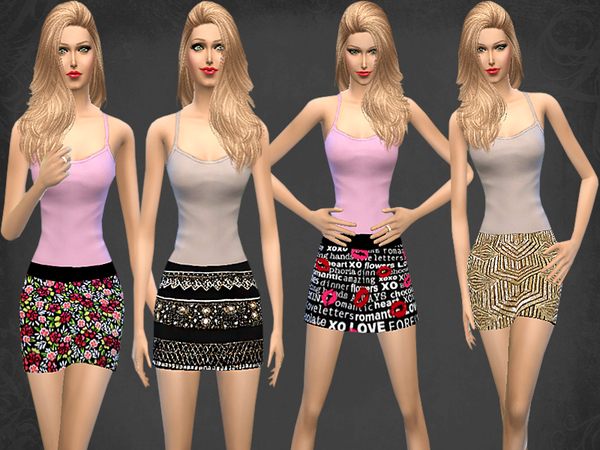 Sims 4 Mini Skirt Set by melisa inci at TSR