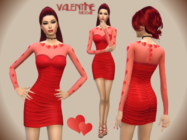 Sims 4 Valentine dress by Paogae at TSR