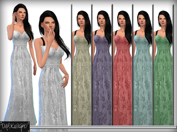 Sims 4 Lace Gown by DarkNighTt at TSR