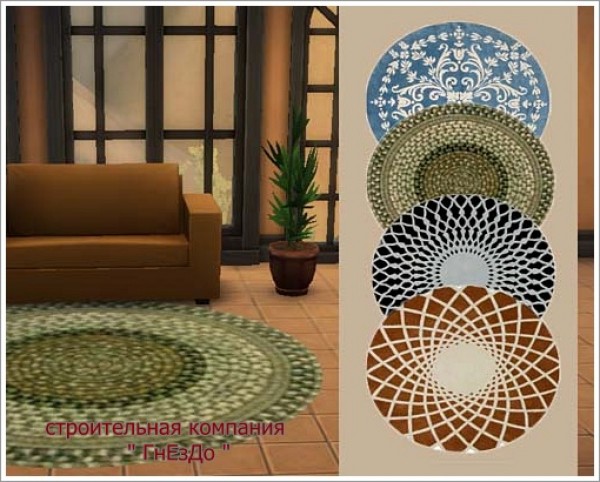 Sims 4 Round abundance rugs at Sims by Mulena