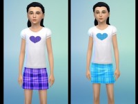 Plaid Skirts and Heart Tops for girls by Tacha75 at Simtech Sims4
