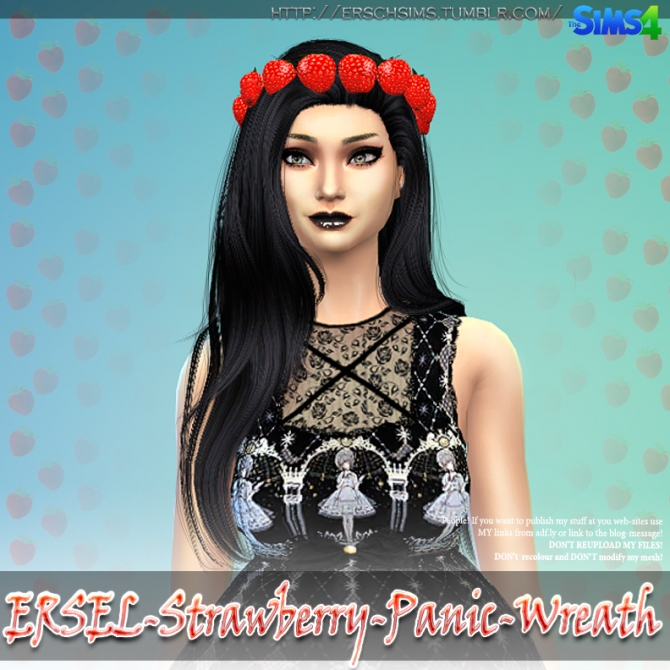 Sims 4 STRAWBERRY PANIC wreath by Ersel at ErSch Sims