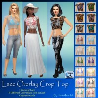 Lace Overlay Crop Top by InaMac69 at Simtech Sims4