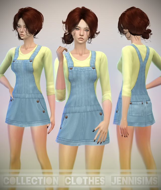 Sims 4 Jumper Overall and Dress at Jenni Sims