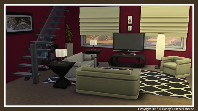 Sims 4 The Boxwood house at Harley Quinn’s Nuthouse