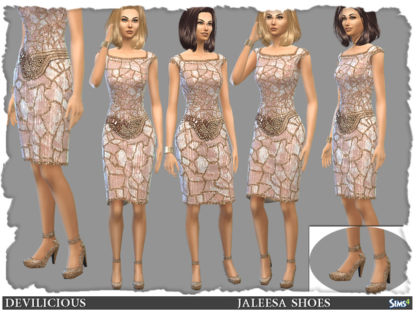 Sims 4 Jaleesa Dress and Shoes by Devilicious at TSR