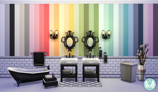 Sims 4 Classic Wall Set Beveled Subway Tiles at Simsational Designs