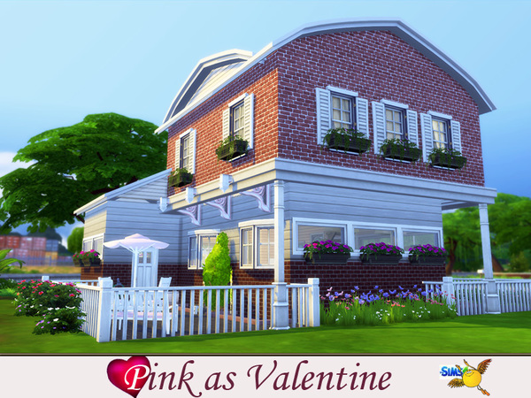 Sims 4 Pink as Valentines house by Evi at TSR