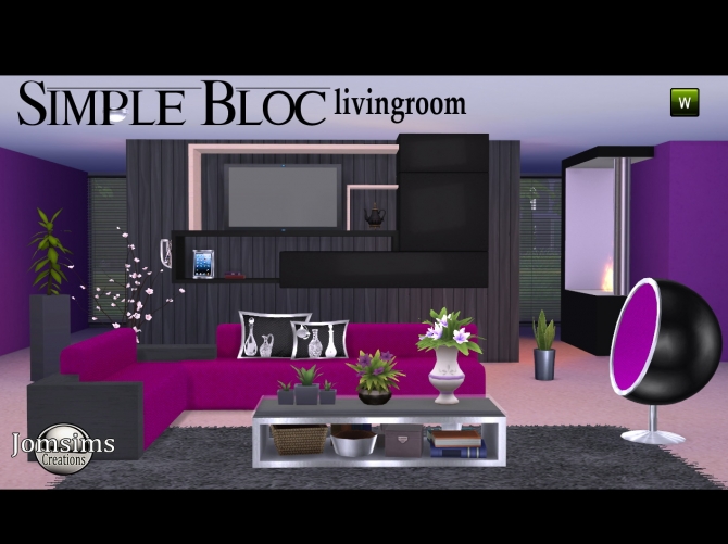 Sims 4 Simple bloc livingroom at Jomsims Creations