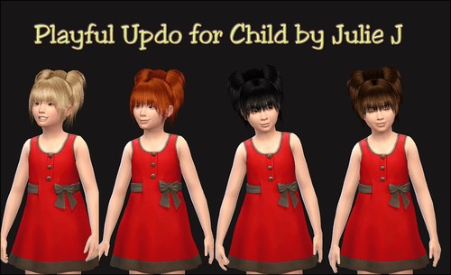 Sims 4 Playful Updo hair for kids at Julietoon – Julie J