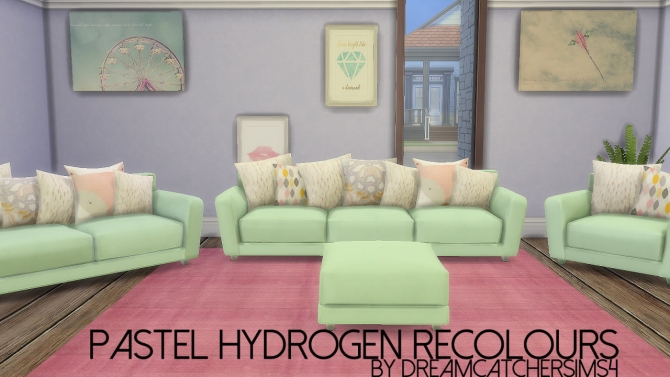 Sims 4 Pastel Hydrogen Living Recolours at DreamCatcherSims4