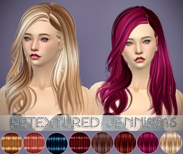 Sims 4 Newsea Shaine Hair retextured at Jenni Sims