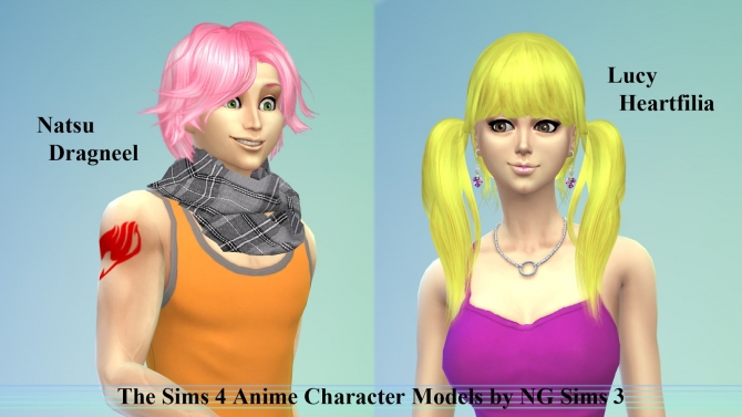 Sims 4 Natsu & Lucy TS4 Models at NG Sims3