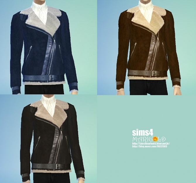 Sims 4 Male Double Face Lambskin Jacket at Marigold