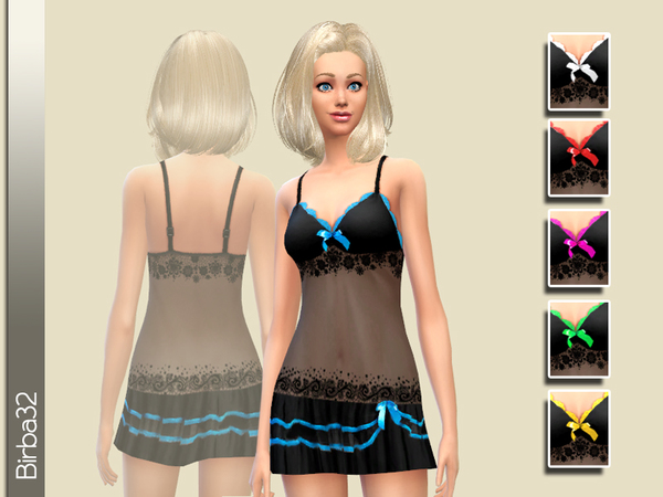 Sims 4 Neon chemise by Birba32 at TSR