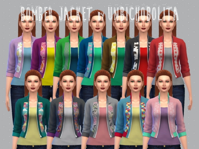 Sims 4 Bomber jacket recolors at Un bichobolita