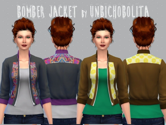 Sims 4 Bomber jacket recolors at Un bichobolita