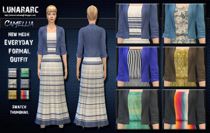 Sims 4 Camellia Maxi Dress With Blazer at Lunararc