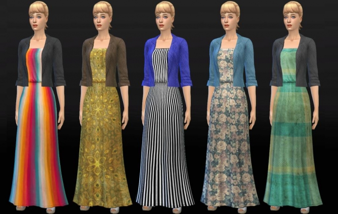 Sims 4 Camellia Maxi Dress With Blazer at Lunararc