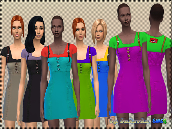 Sims 4 Sundress with leather straps by bukovka at TSR