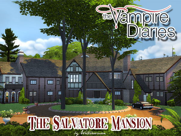 Sims 4 The Vampire Diaries Salvatores Mansion by Waterwoman at Akisima