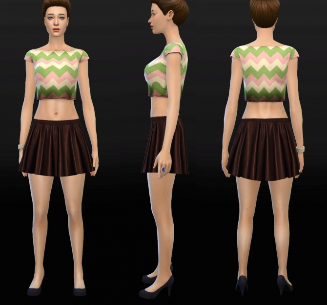 Sims 4 Leather skater dress at Lunararc