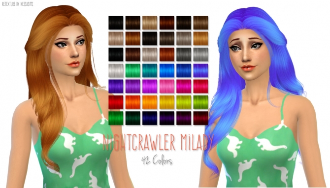 Sims 4 Nightcrawlers Milady Hair Retexture at Nessa Sims
