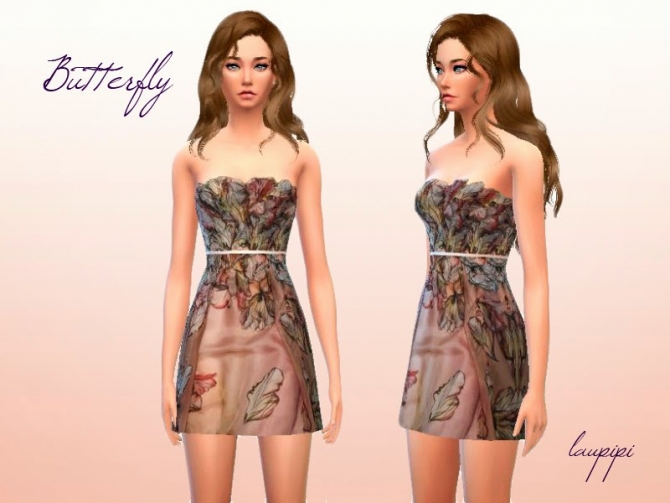 Sims 4 Butterfly dress at Laupipi