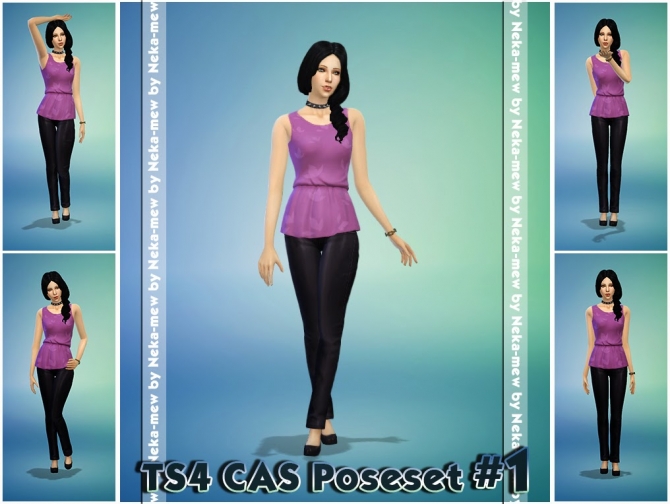 Sims 4 CAS Poseset #1 at Neka mew