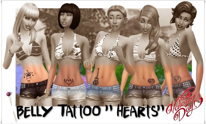 Sims 4 Hearts Belly Tattoo at Annett’s Sims 4 Welt
