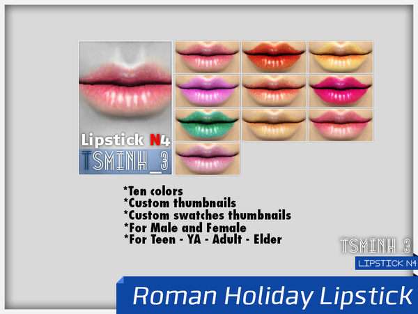 Sims 4 Roman Holiday Lipstick by tsminh 3 at TSR