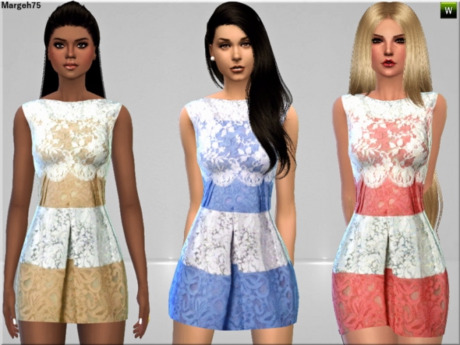 Sims 4 Delicate Lace Dress by Margie at Sims Addictions
