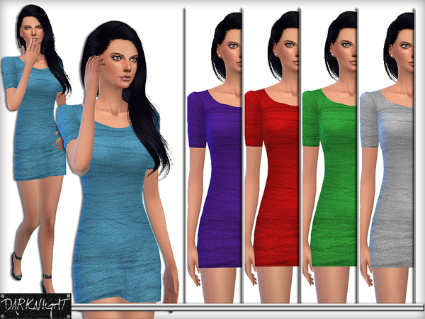 Sims 4 Tulle Fabric Mini Tight Dress by DarkNighTt at TSR