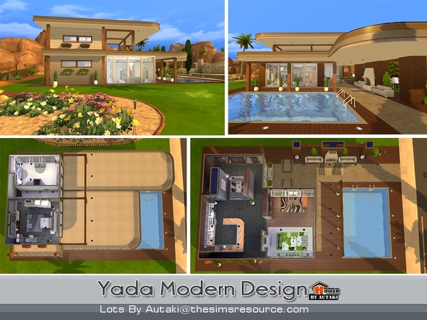 Sims 4 Yada Modern Design house by autaki at TSR