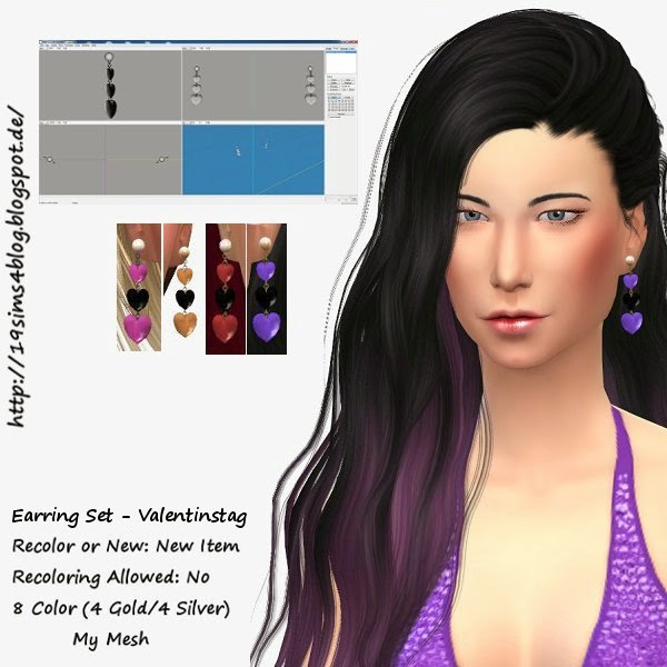 Sims 4 Valentines earrings set at 19 Sims 4 Blog