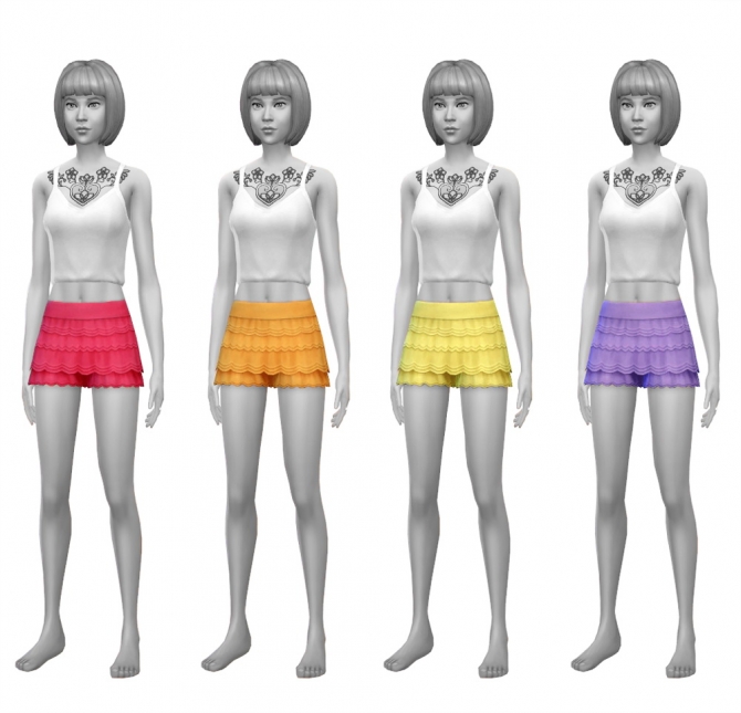 Sims 4 BG Frilly Lace Shorts in Aelia’s Jewel & Retro Colours at Gelly Sims