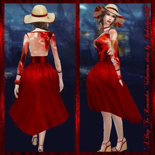 Sims 4 Valentines dress and hat at Amberlyn Designs